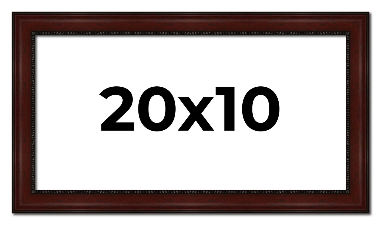 Panoramic Distressed Brown Picture Frame - UV Acrylic, Foam Board Backing, Hanging Hardware